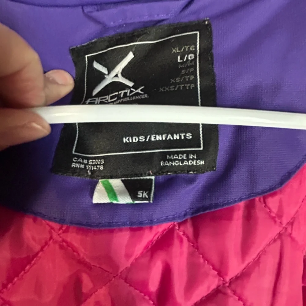 Arctic Kids Large Ski Coat Insulated Purple And Pink Missing One Snap. Outdoor